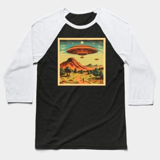 Vintage Comics UFO Encounters UFO Witness Cartoon Vintage Baseball T-Shirt